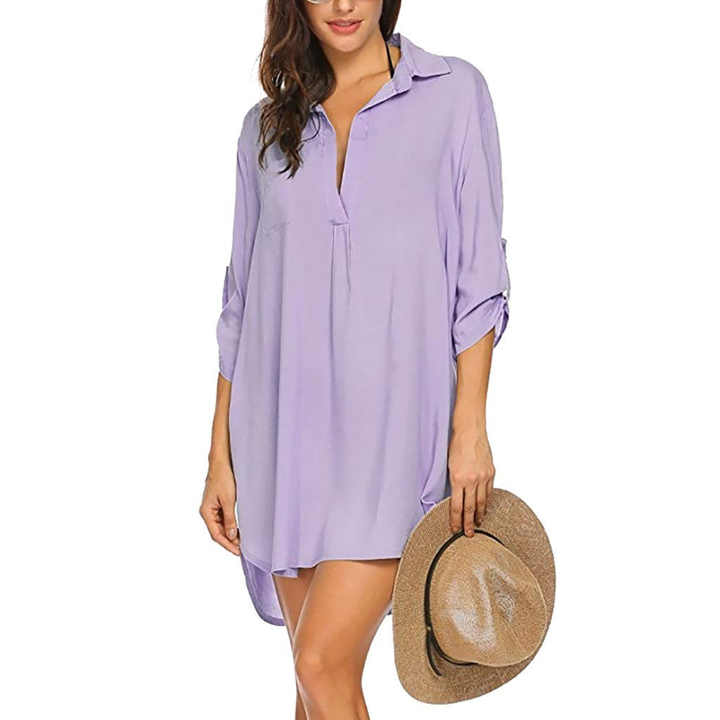 Saída de Praia Estilo Camisão Feminino